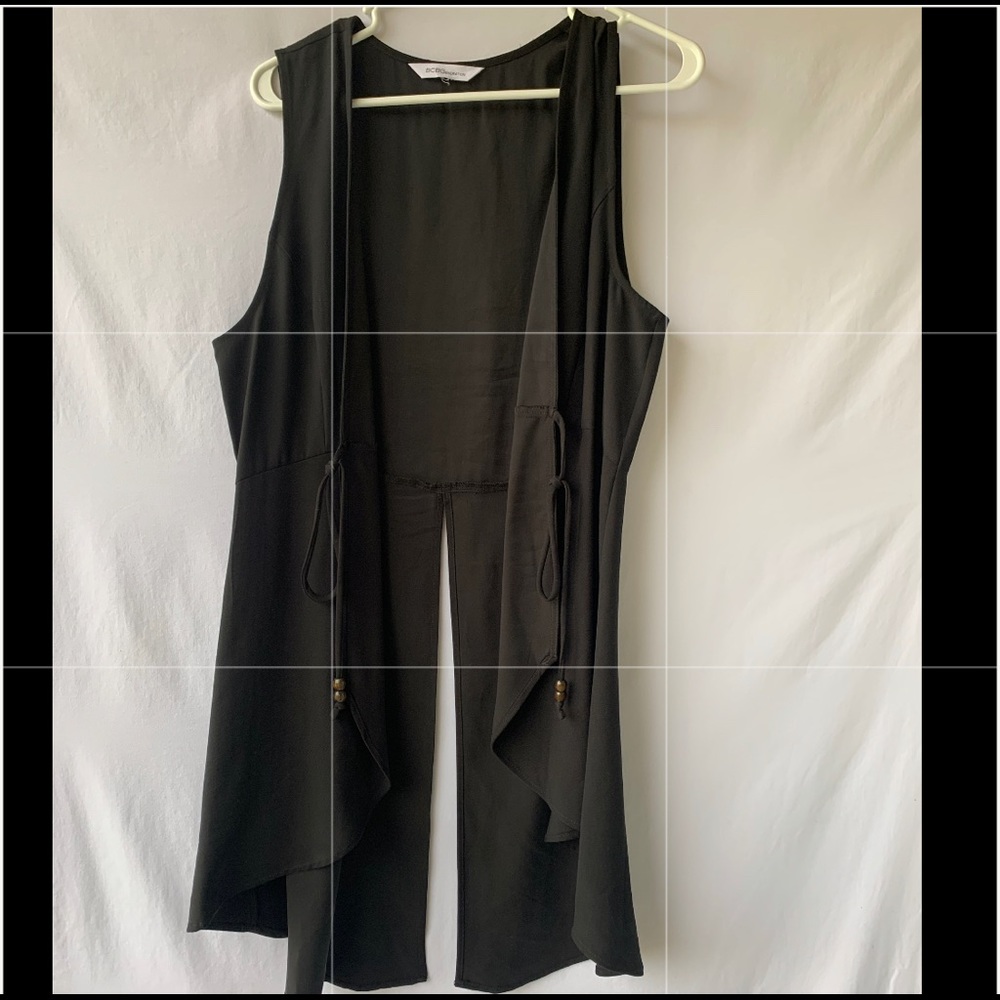 Long vest slit in back w/ties
